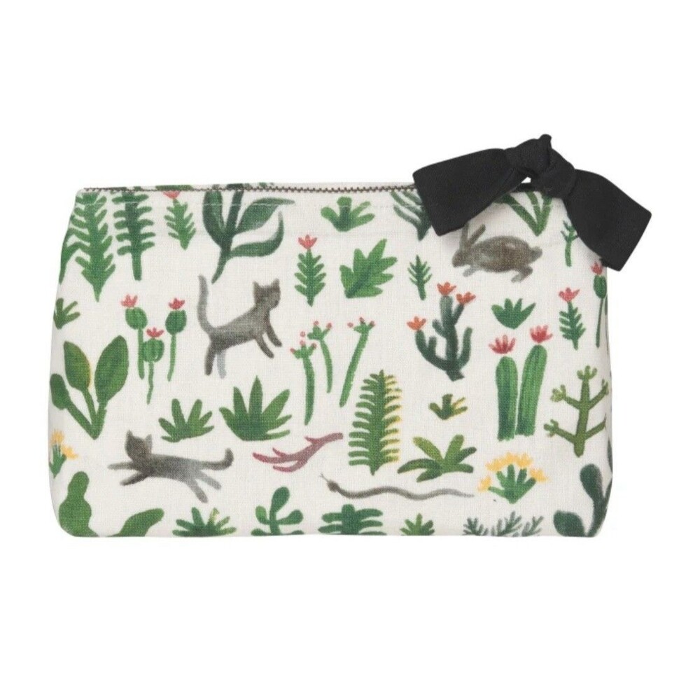 Danica Studios 100% Linen & Cotton Secret Garden Small Zippered Cosmetic Bag